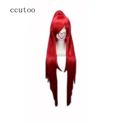 Ccutoo GurrenLagann-Йоко Красный Длинные прямые чип хвост Косплэй Искусственные парики женские Хэллоуин теплостойкость Синтетические волосы