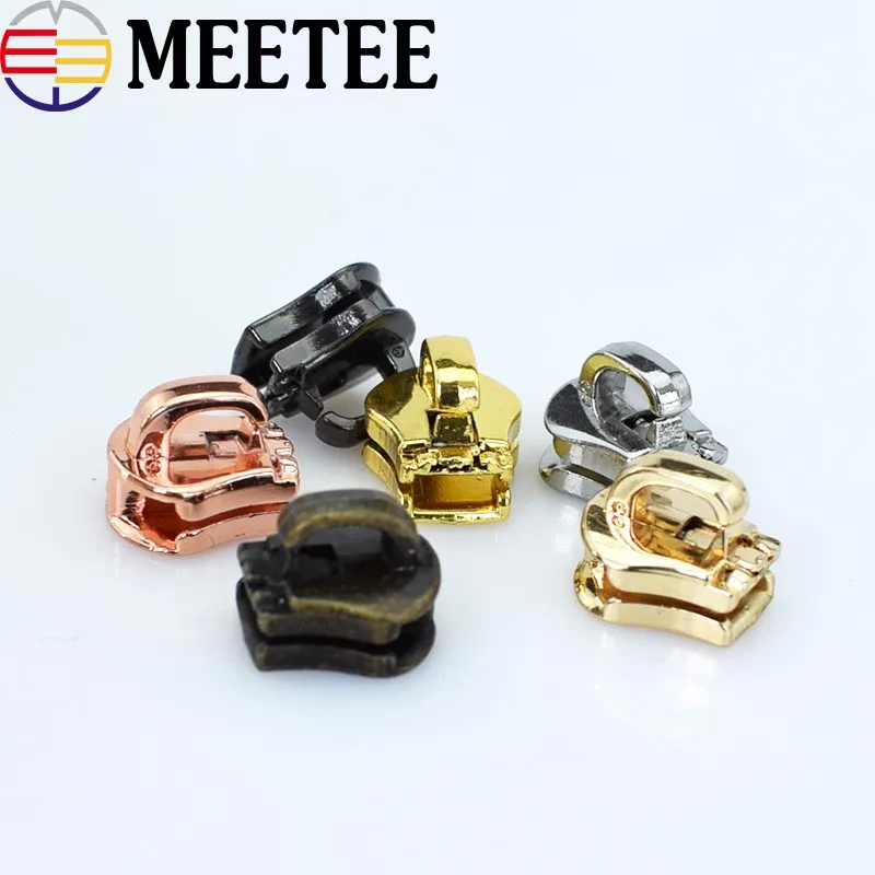 Meetee 20 шт 3#5# металлический нейлоновый, каучуковый ползунки для застежки-молнии багажная Одежда DIY фурнитура молнии Потяните ручной работы ремесла аксессуары AP568