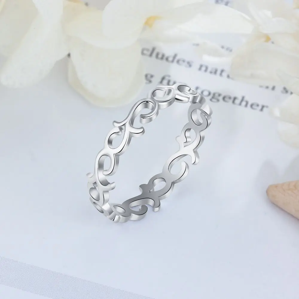 Fashion Promise 925 Sterling Silver Rings For Woman Classic Vine Flower Decoration Female Party Jewelry (Jewelora RI103509)