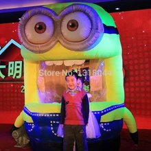 2,4 м Гадкий я Миньон надувной денежный киоск, надувная машина для захвата денег, надувная машина для денег для рекламных игр