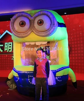 

2.4m despicable me minion inflatable money booth, inflatable money grab machine, inflatable money machine for advertising games