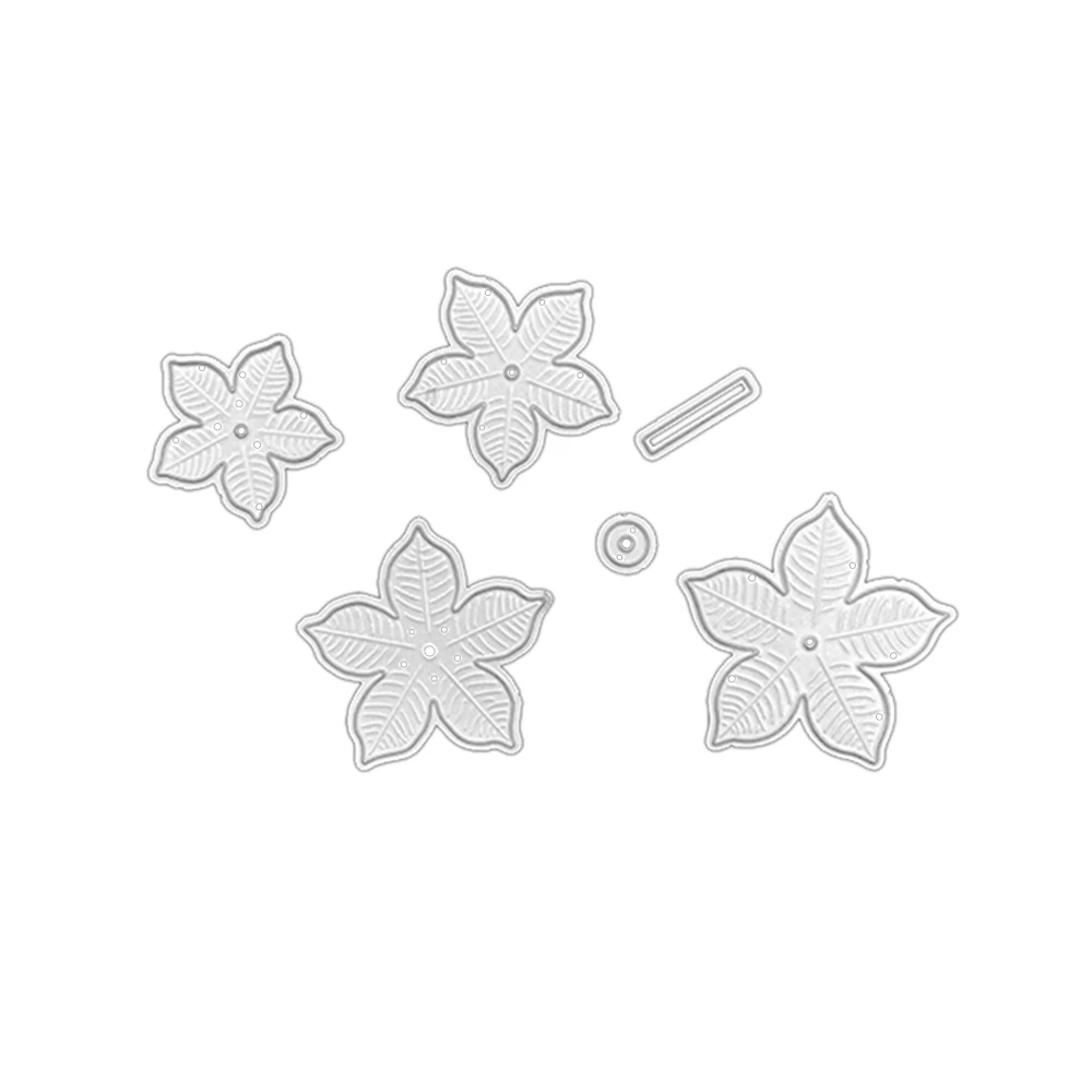 

92*86MM Cinch and Go Poinsettia Metal Stencil for DIY Scrapbooking Photo Album Paper Card Decorative Cutting Dies 2019 New