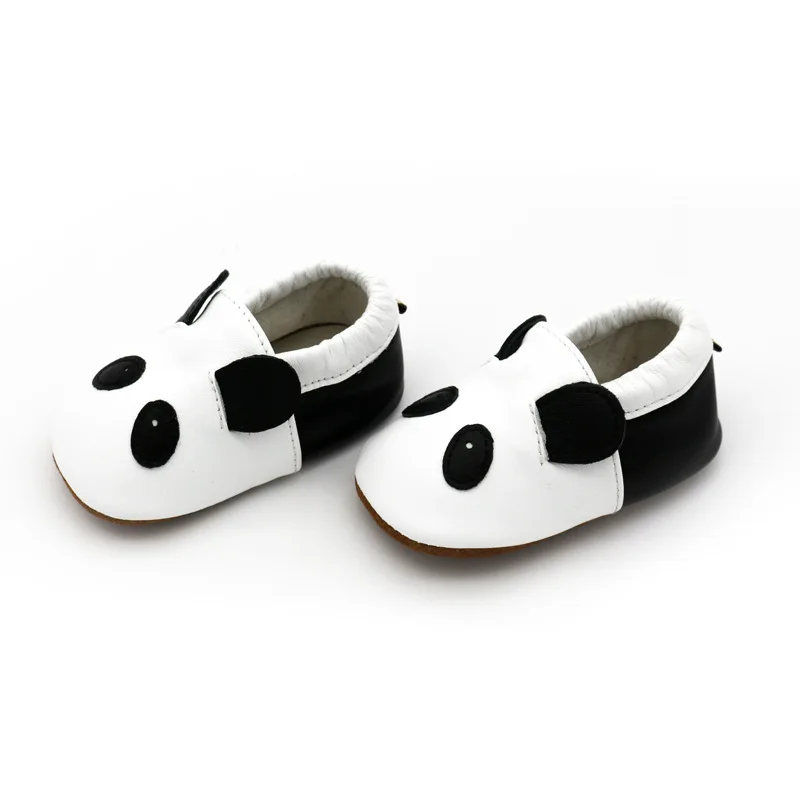 Newborn Cartoon Animals Panda Genuine Leather Baby Shoes Soft Soled Non-slip First Walker Infant Baby Boys Girls Moccasins