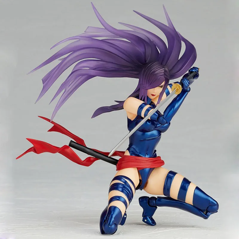 Yamaguchi Revoltech Psylocke Variant X-men Series 10 ПВХ фигурка игрушка кукла подарок