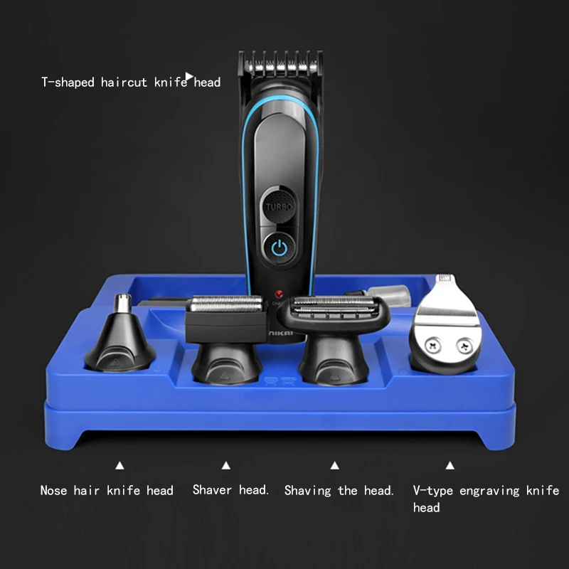Nikai, 100-240 В, 5 в 1, электробритва, триммер для волос, машинка для стрижки волос, бритвенный станок, триммер для носа, бороды, Мужская бритва, европейская вилка