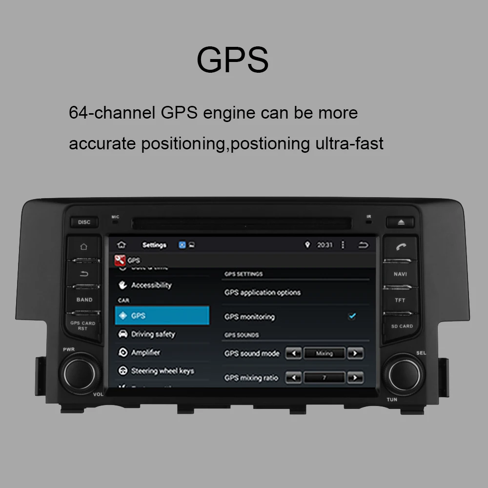 Sale Android 9.0 Octa Core 4GB RAM CAR DVD Player GPS Navigation Bluetooth For Honda Civic 2016-2020Head Unit Radio Stereo Multimedia 6