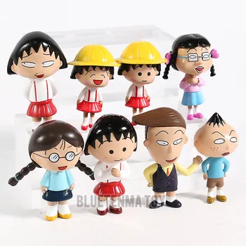 

8Pcs/Lot Japan Anime Chi-bi Maruko PVC Figures Toys Sakiko Maruko Dad Mon Q Version Modle Collect Decorate XMAS Kid Gift
