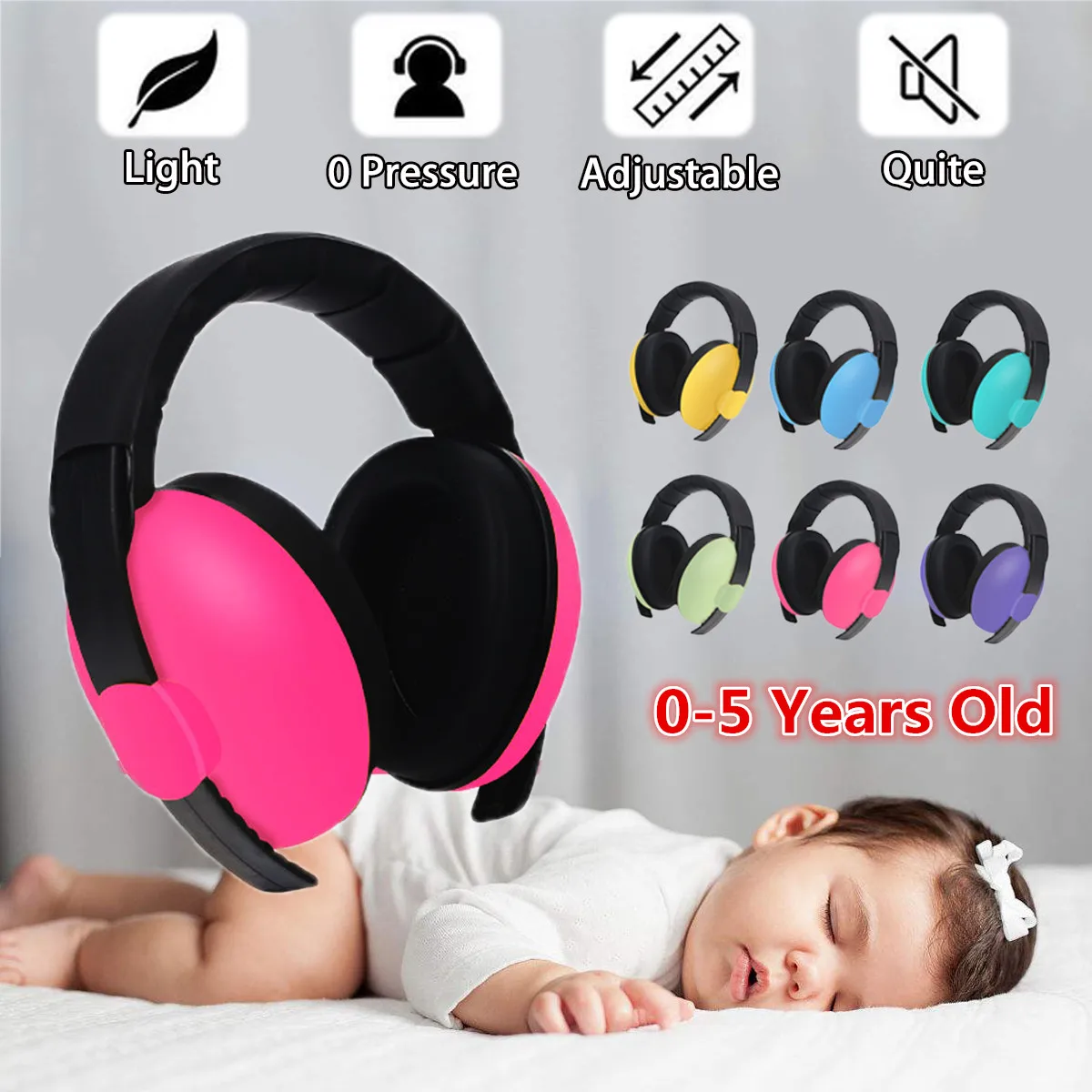 

Baby Earmuffs 3 Months-5 Years Old Child Baby Hearing Protection Safety Earmuffs Noise Reduction Ear Protector