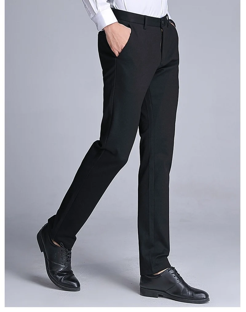 Мужские костюмные брюки дешевые деловые туфли строгого стиля больших размеров 8XL 9XL 10XL 48 50 52 офисные брюки осенне-летние прямые брюки от костюма темно-синего цвета