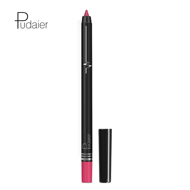 Pudaier макияж губ matte lip liner pencil waterpoof долговечный пикантные красные открытые помада ручка контур губ комплект серый, черный цвет PD013