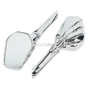 

Chrome Aluminum Motorcycle Skeleton Skull Hand Rearview Mirrors For Honda Kawasaki Suzuki Cruiser Chopper Bobber 8mm 10mm