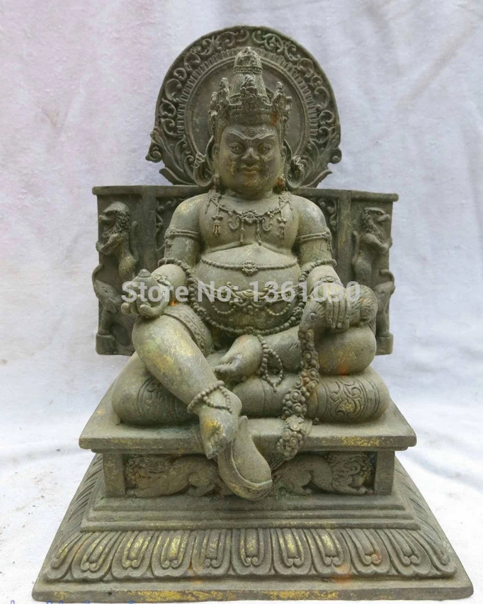 

xd 00589 11' China Tibet bronze gild Buddhism fortune The King of Wealth Sculpture Statue