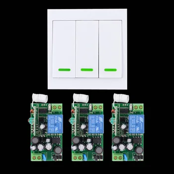

AC 85V 110V 180V 220V 240V Wide Working Voltage Wireless Remote Light Switch + Wall Remote Control Panel Transmitter