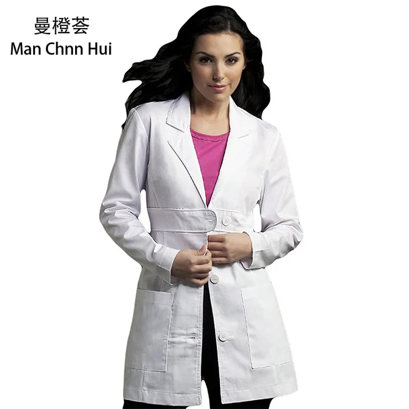 

Ladies Medical Robe clinical experiment women medical uniform pharmacy hospital doctor coat White coats nurse uniforms
