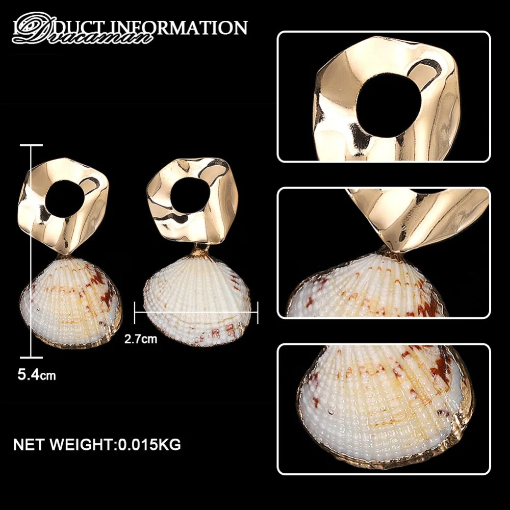 Dvacaman, богемные длинные висячие серьги в виде большой морской раковины для женщин, трендовые массивные серьги с искусственным жемчугом, Висячие вечерние ювелирные изделия