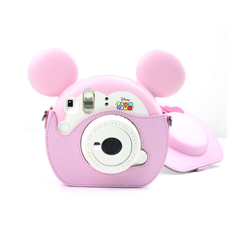 Розовый и белый цвет свободная машина камера сумка TSUMTSUM/мини Kitty камера сумка для защиты Фото Сумка для Polaroid FujiFilm Instax - Цвет: Pink TSUMTSUM