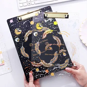

Creative Starry Sky A4 Clipboard Acrylic File Folder Writing Pad Document Holder School Office Supplies Stationery