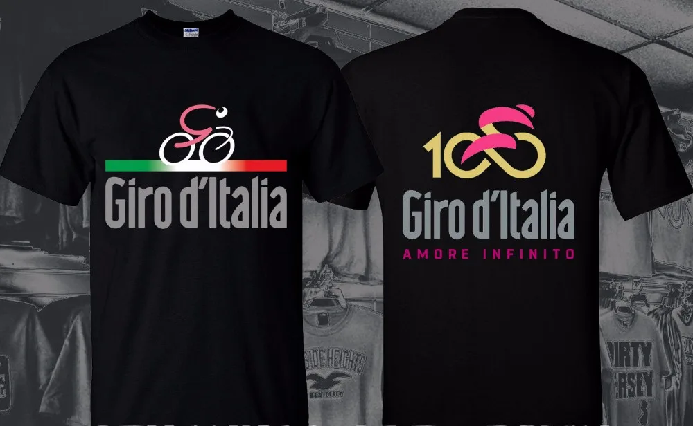 Модная мужская футболка с коротким рукавом и круглым вырезом, футболка Hipster GIRO-D 'ITALIA AMORE IFINITO AMORE rock