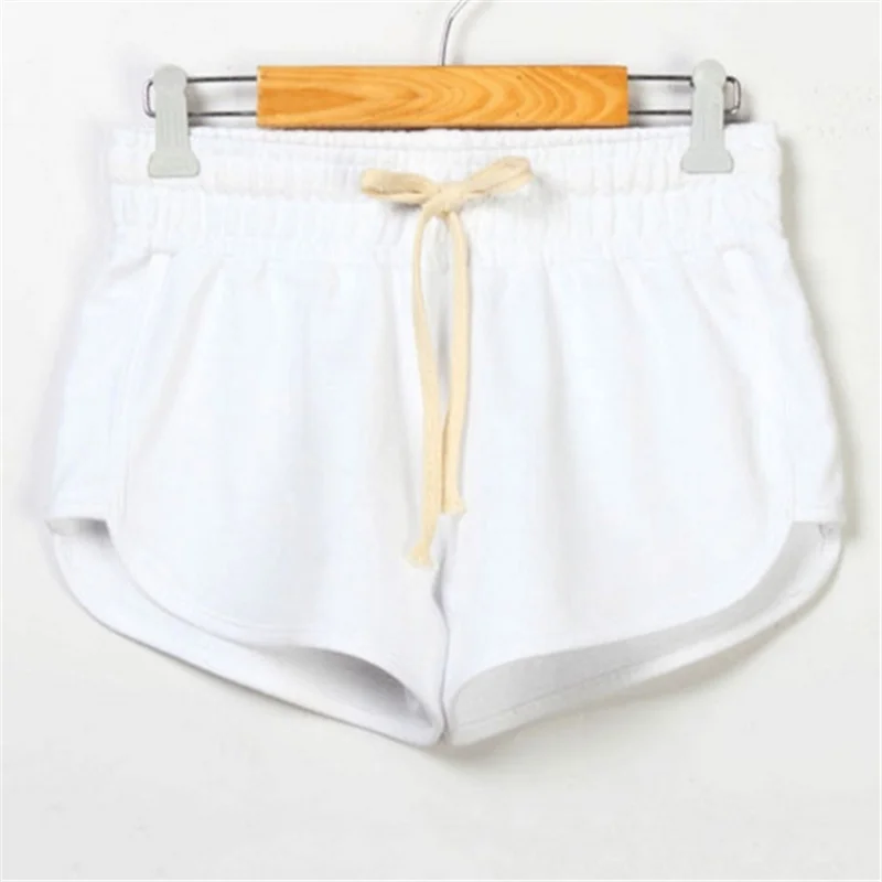 Women Yoga Shorts Elastic Waist Cotton Sport Shorts Solid Color Breathable Summer Fitness Workout Plus Size Short Pan