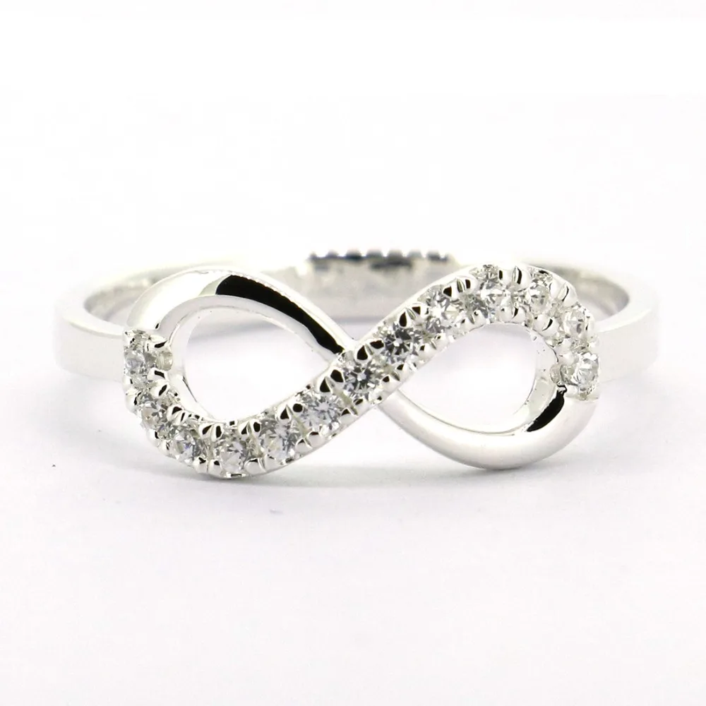 Solid 925 Sterling Silver Infinity Ring-in Rings from Jewelry