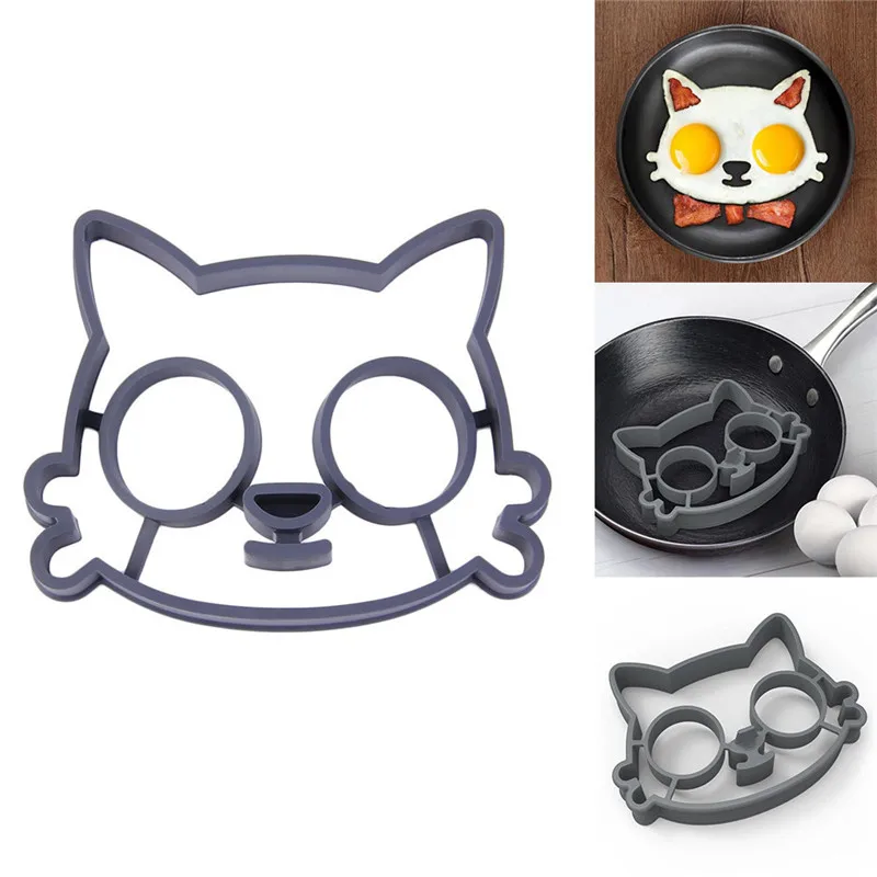 

Kitchen Silicone Cat Egg Shaper Cat Fried Eggs Mould Cute Interesting Mould Lovely Kitty DIY fry Egg mold drop shipping #YL