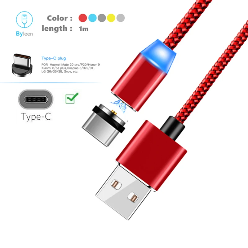 Магнитное зарядное устройство магнитный кабель USB Type C для Xiaomi Redmi Note 7 Pro Samsung Galaxy S10