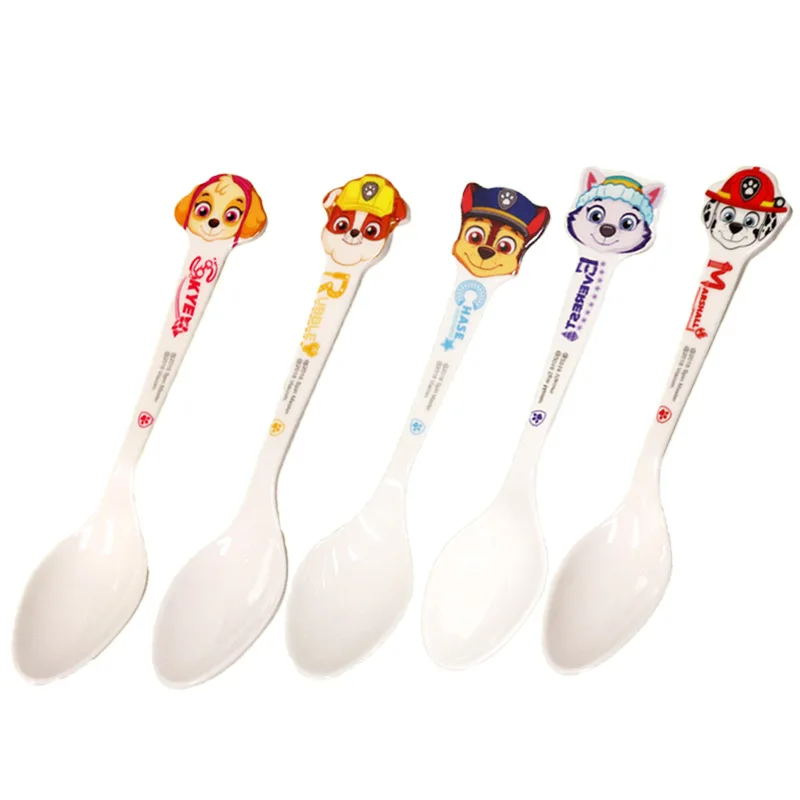

Genuine Paw Patrol Dog Cartoon Anime Figures Tableware Spoon Cross Fork Set Toys Child Baby High Quality Safety Tableware Gift