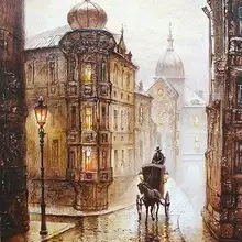 21113 Европейская улица-сделай сам Раскраска по номерам