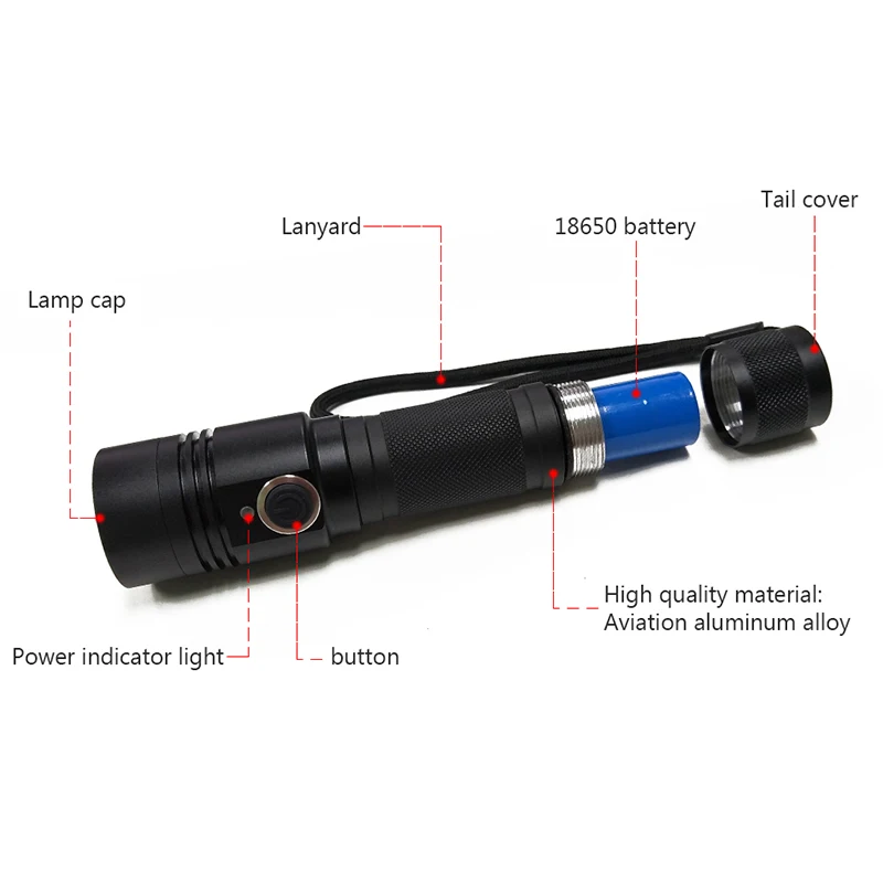 Xm l2 t6 портативный мини светодиодный фонарик lanterna torch linterna водонепроницаемая