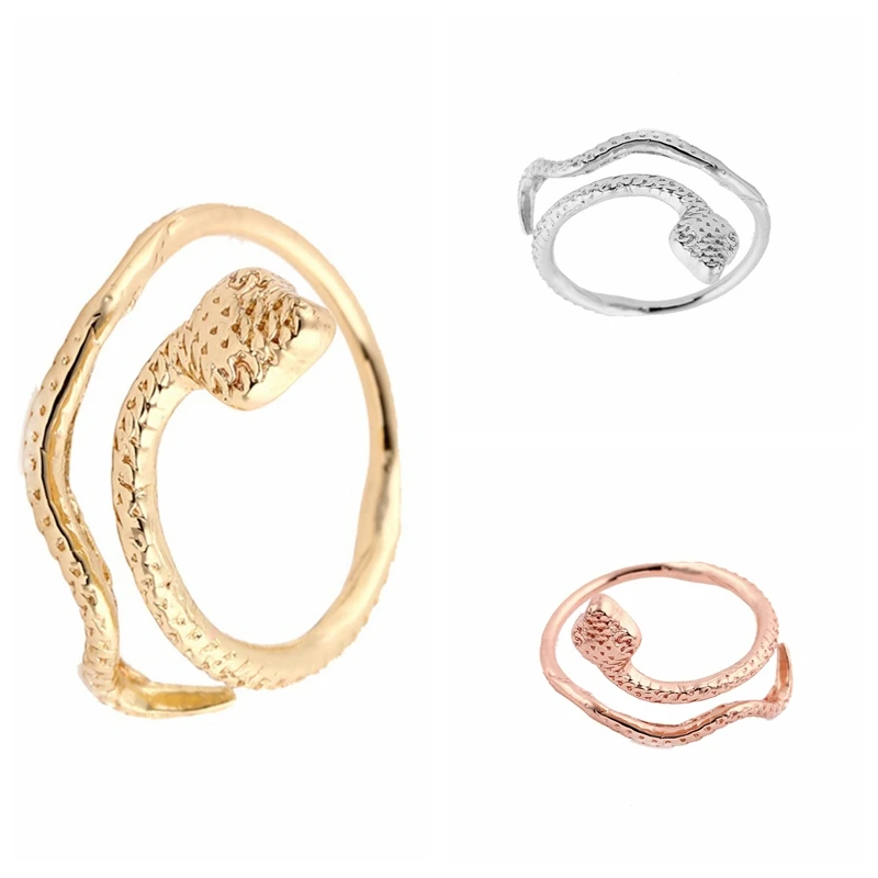 

Min 1pc New Arrival Luxury Gold and Rose Gold Color Small Animal Snake Rings for Girls Gifts JZ062