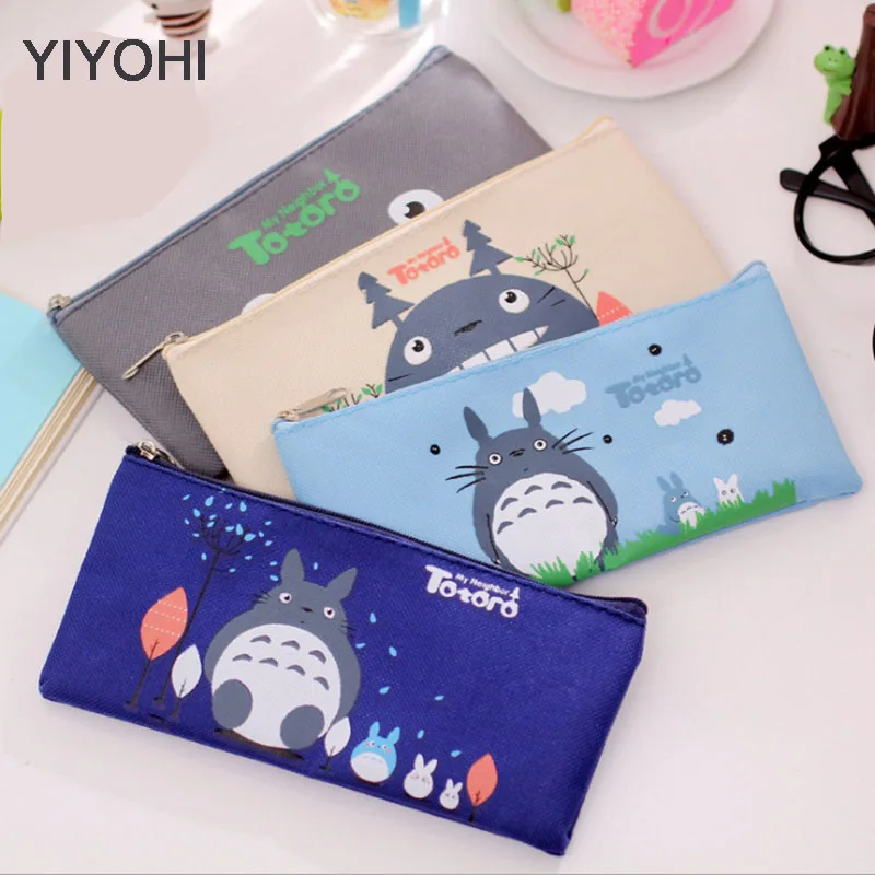

YIYOHI 2017 Super Kawaii NewTOTORO 19*9CM School Pen Pencil Bag Case Pouch  Cosmetics Purse Bag & Wallet Coin Purse Holder Pouch