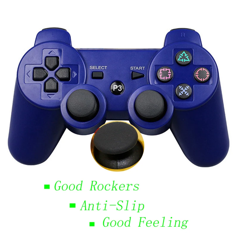 JIELI Wireless Bluetooth Solid Color Controller For Sony PlayStation Dualshock 3 PS3 Controller Vibration Gamepad With Package