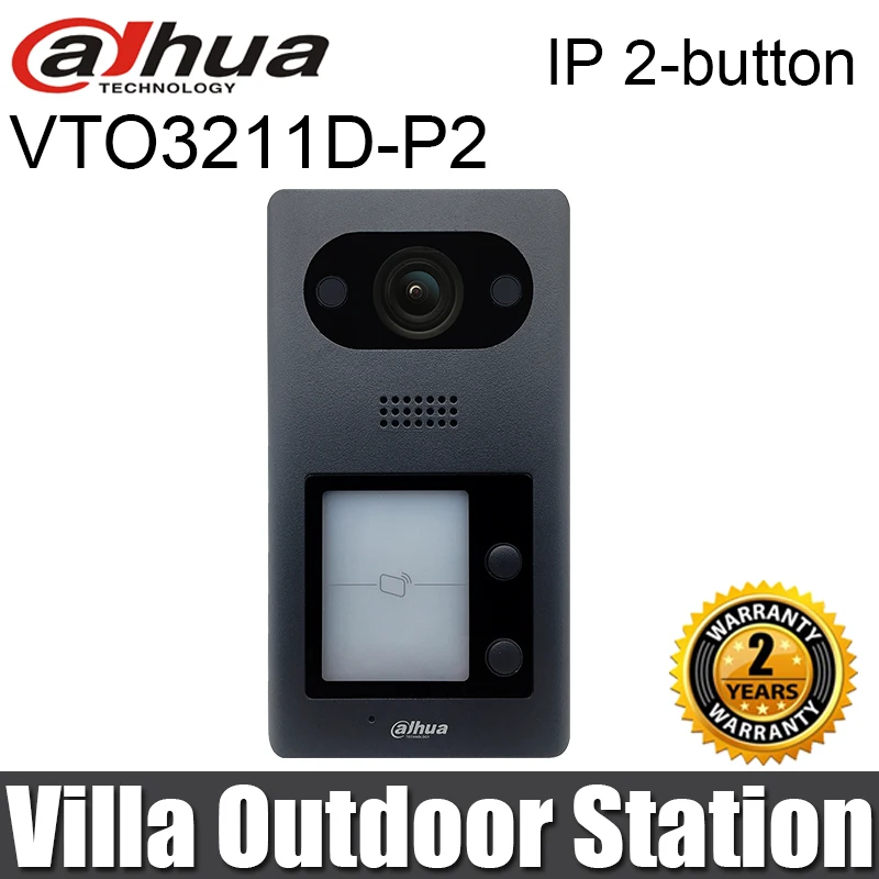 

DAHUA VTO3211D-P2 IP 2-button Villa Outdoor Station video intercoms 2MP H.264 ICR Night Vision Video Intercom vto3211D-P2