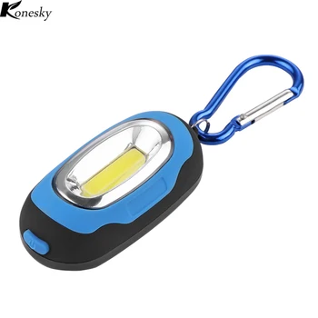 

Konesky COB LED Flashlight Light 3-Mode Mini Lamp Key Chain Ring Keychain PVC Lamp Torch Keyring Green/Red/Yellow/Blue