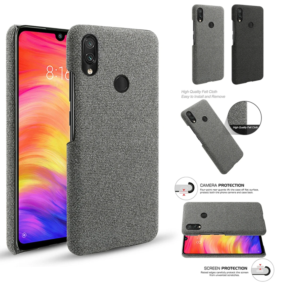 

For Samsung Galaxy Note 10 Plus Phone Case Galaxy Note 10 /S10 5G/A70/A60/M40 Anti-scratch Woven Fabric Cloth Hard PC Phone case