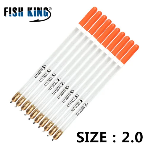 FISH KING, 10 шт./лот, 2 г/2,5 г/3,0 г, прозрачный пластиковый поплавок для ловли карпа/грубой рыбалки, поплавки, трубки разных размеров, рыболовные снасти - Цвет: 2g