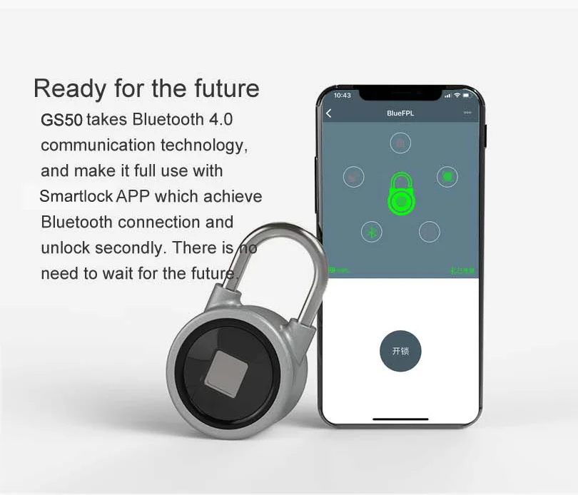 GS-50, Bluetooth, отпечаток пальца, замок для мобильного телефона, приложение, легко разблокируется, водонепроницаемый, мини, умный замок, замок для двери, чехол для багажа