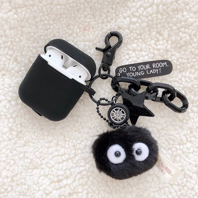 Черный Забавный силиконовый чехол для Apple AirPods чехол Аксессуары Bluetooth наушники защитный чехол для Airpods зарядная коробка Капа