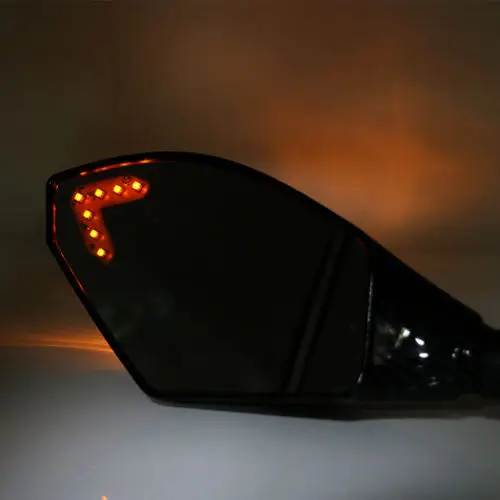  Pair Motorcycle Rear View Side Mirrors LED Amber Turn Signals Light Indicator Mirrors For Suzuki GS - 32853574404