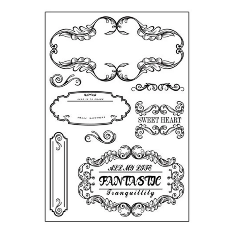 retro series transparent clear stamp diy silicone seals scrapbooking