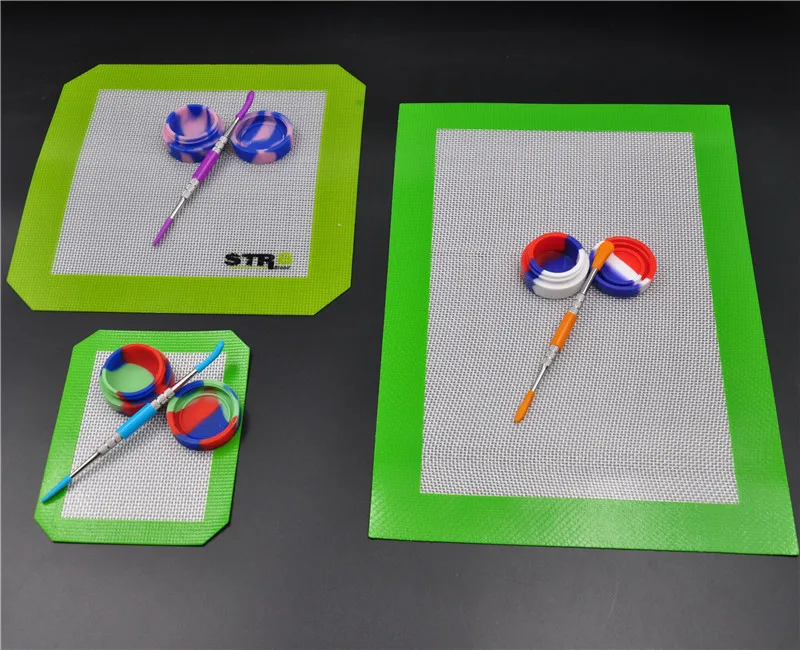 

HONEYPUFF Titanium Alloy Spoon+7ML Silicone Jar Pill Box+Green White Heat Conduction Glass Fibre Screen Smoking Sets Accessories