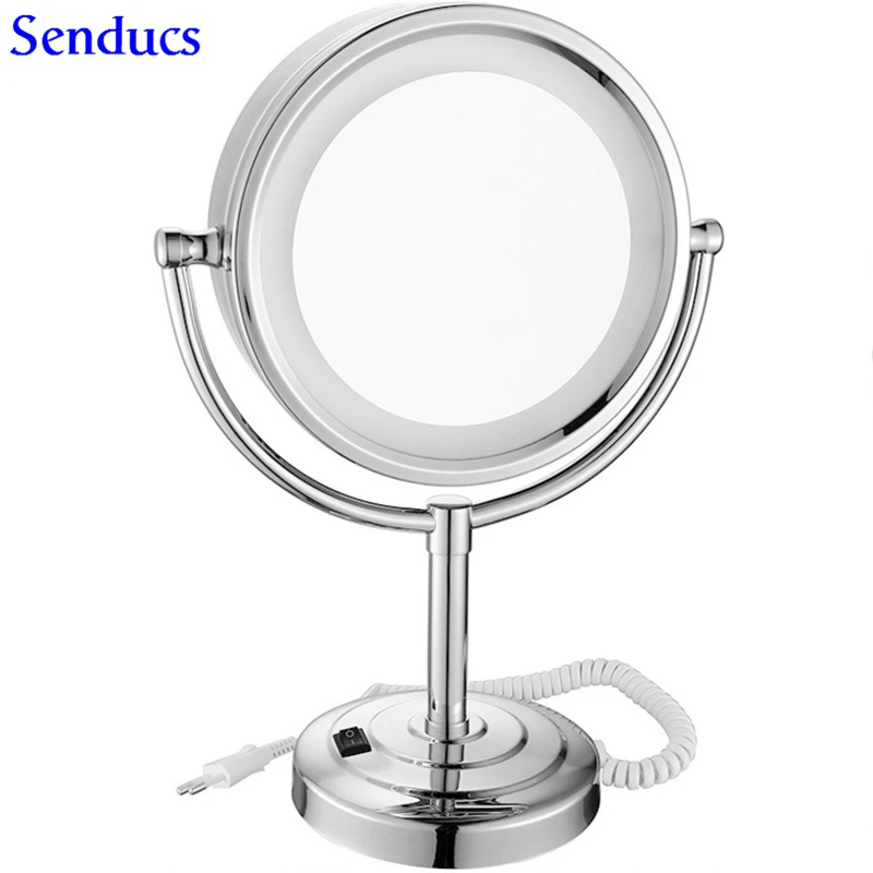 Senducs Led الكروم حمام مرآة 3x Maynifying مرآة مع جودة النحاس الحمام مرآة سطح 8.5 بوصة الحمام الجمال مرايا Senducs Led الكروم حمام مرآة 3x Maynifying مرآة مع جودة النحاس الحمام مرآة سطح 8.5 بوصة الحمام الجمال مرايا