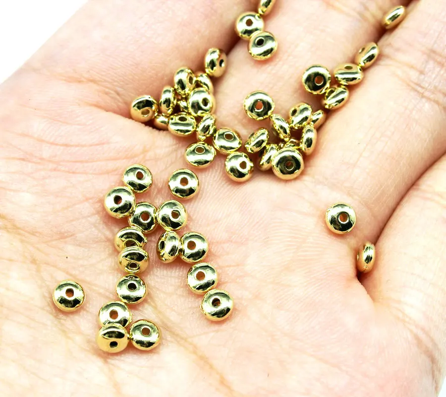 

3000pcs rondelle Ball Spacer Beads 4mm quality 24K Golden CCB Bead Spacer, for Jewelry diy