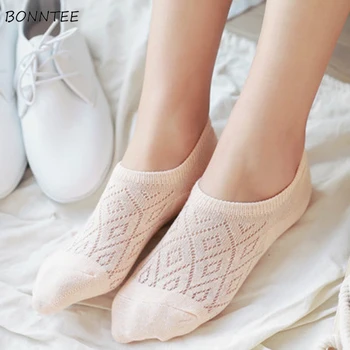 

Socks Women Cotton Summer Hollow Breathable Kawaii Trendy Womens Various Colors Leisure Ladies Simple All-match Shallow Soft New