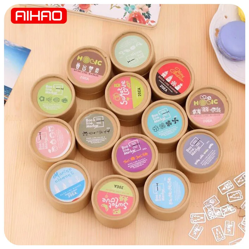 

AIHAO Student 20 pcs/lot (1 box) Mini Metal Bookmark Clips Cute Cartoon Animal Book Markers For Books School Supplies 1801