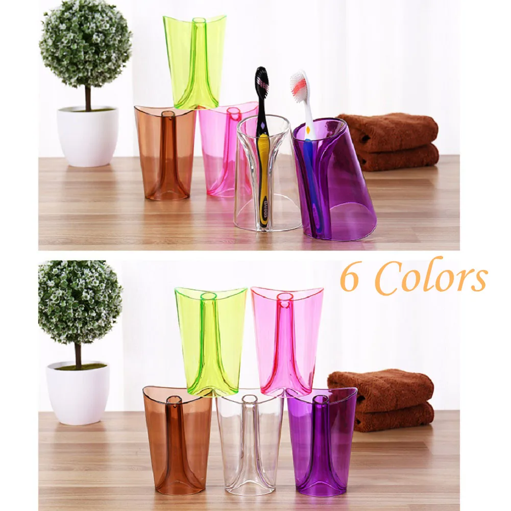 Мода 6 цветов Простой Прозрачный большой емкости Питьевая чашка для ванной Gargle 300 мл чашка круглая пара
