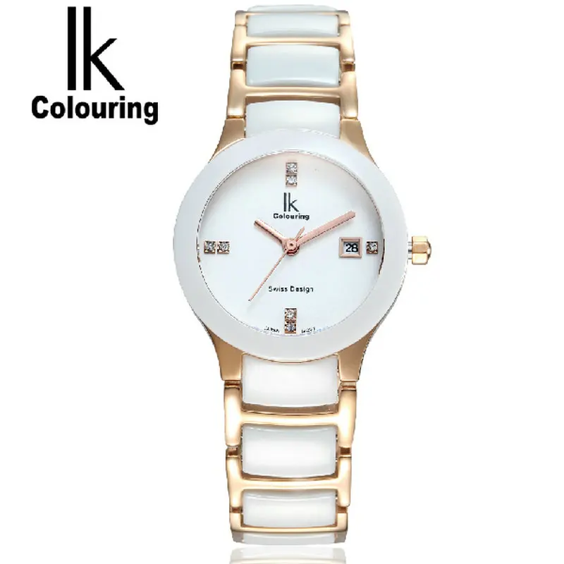 

2015 ik for the trend of the female form butterfly buckle women's quartz watch ceramic watches