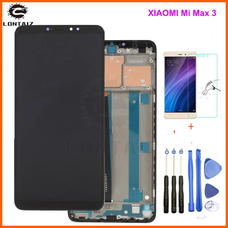 

Black NEW 6.44" Xiaomi Mi MAX 3 LCD Display Touch Screen Digitizer Assembly With Frame Replacement Parts For Xiaomi Mi MAX 2 LCD