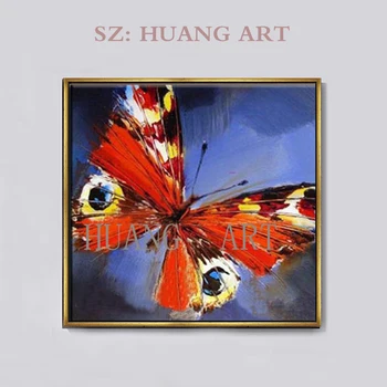 

Animal Beautiful Red Butterfly Oil Painting On Canvas Wall Art Home Decor Picture Knife Paintings For Living Room Decorations Lo
