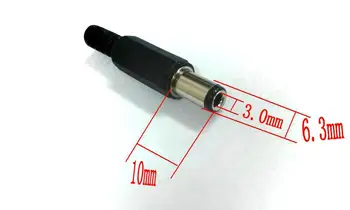 

10 Pcs DC Plug AC Adapter 6.3 mm x 3.0mm x10mm connector